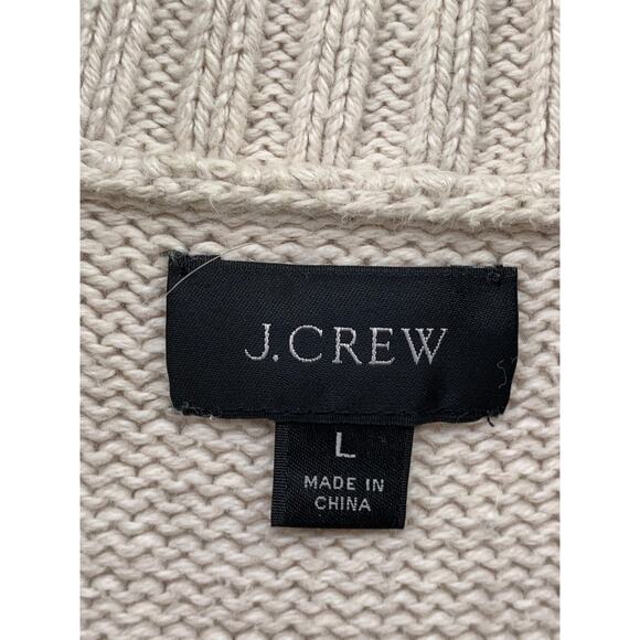 J.CREW Men’s Beige-Navy Striped Two-Button Shawl-Collar Long Sleeve Sweater SZ L - Picture 11 of 13